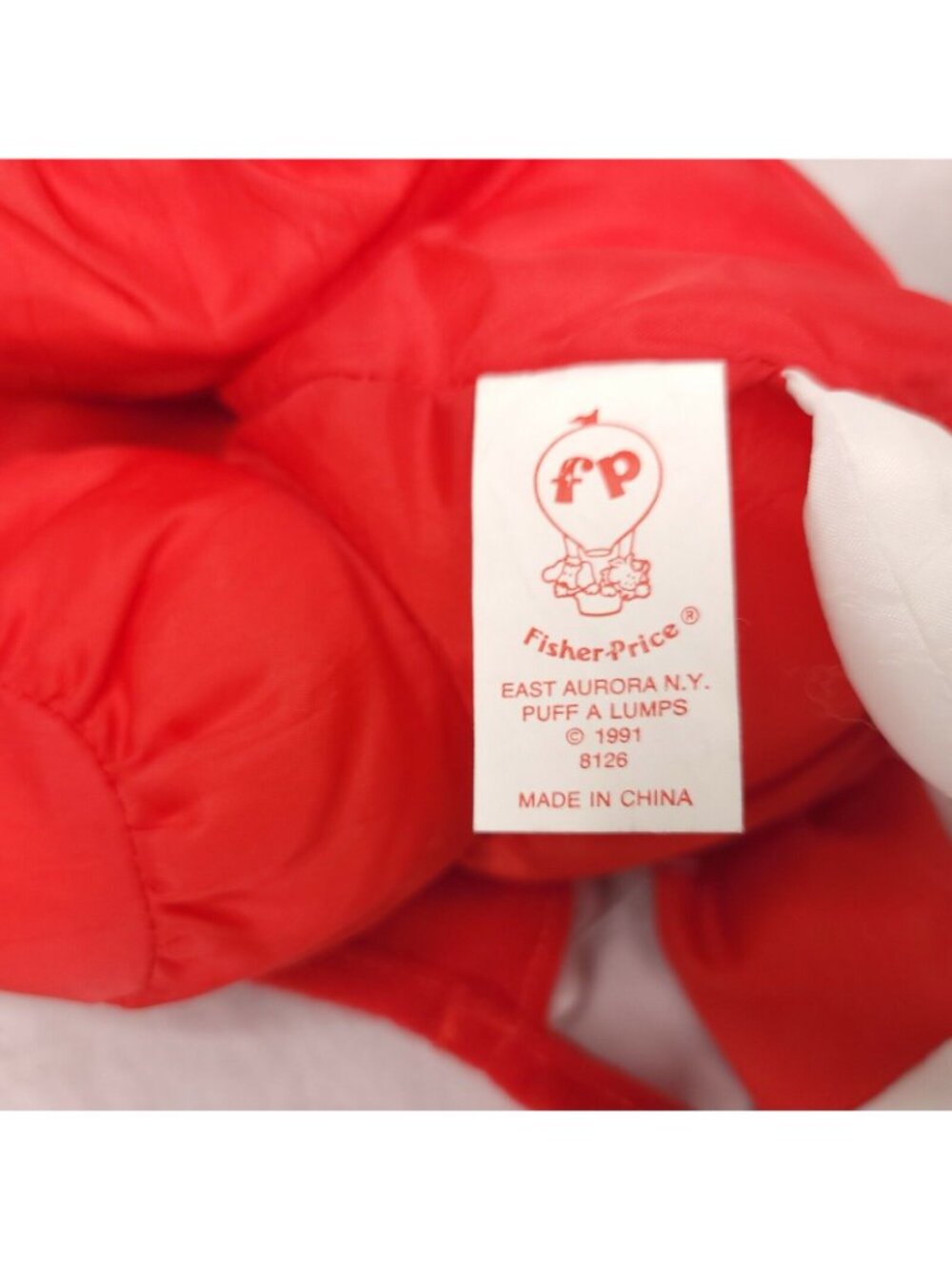 Vintage Fisher-Price Puffalumps 1991 Puppy Christmas Stocking Plush Red & White - Picture 6 of 6